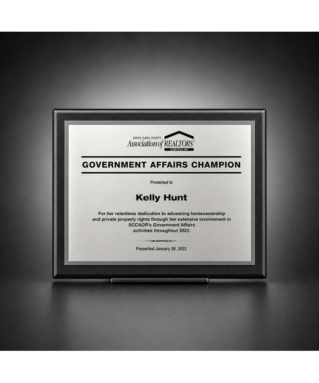 Alviso Matte Black plaque with eco-print sublimation 