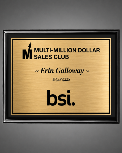 Black piano finish plaque