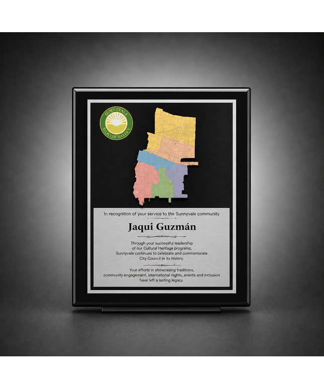 Brisbane Black Piano Finish Plaque with Full color Vivicolor imprint sublimation