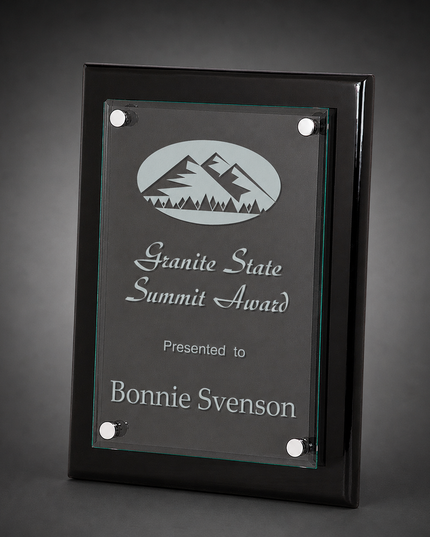 Burnaby Black Piano floating glass plaque