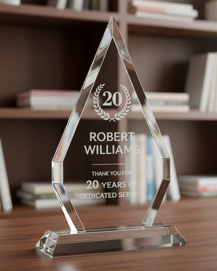 Engraved Diamond Crystal trophy