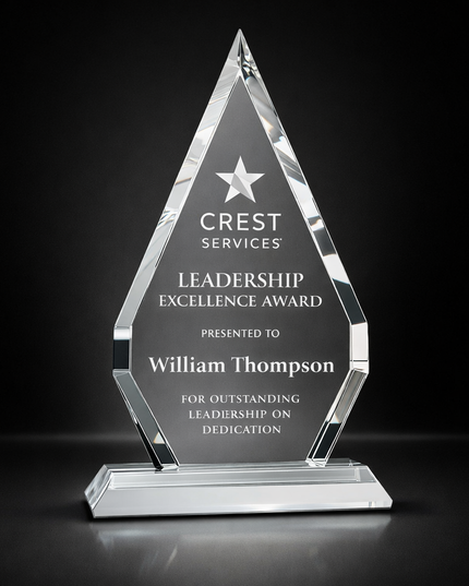 Linden Diamond Arrowhead Crystal Award