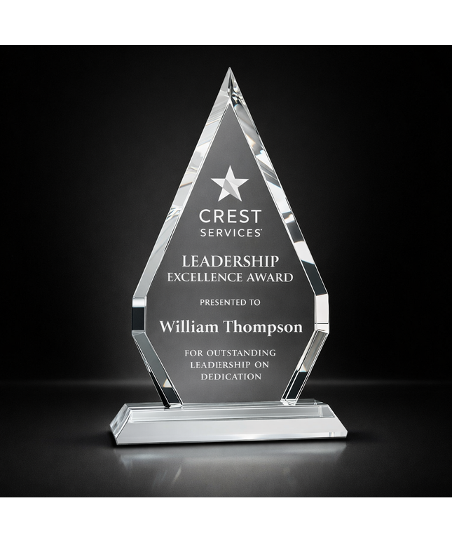 Linden Diamond Arrowhead Crystal Award
