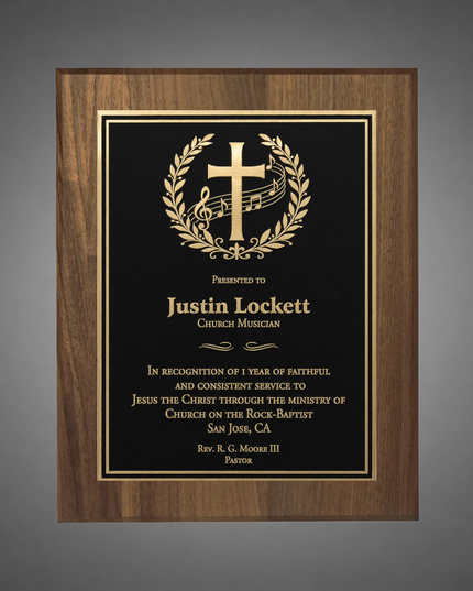 Solid Walnut Gold Engraved