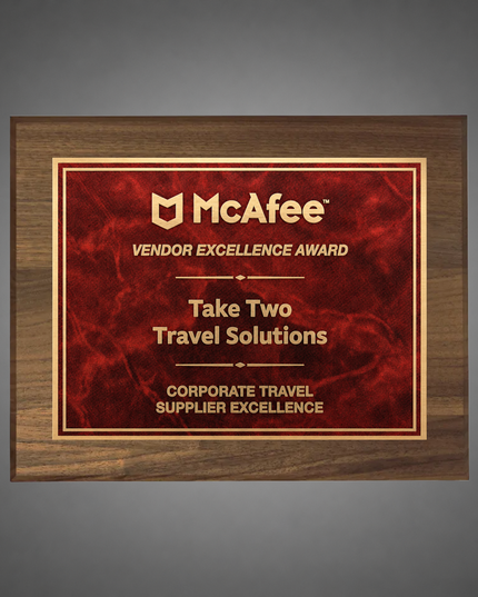 Solid Walnut Red Marble Mist Plaque