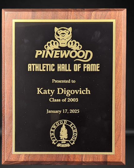 Laser Engraved Solid Walnut Plaque 