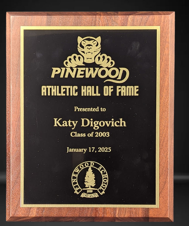 Laser Engraved Solid Walnut Plaque 